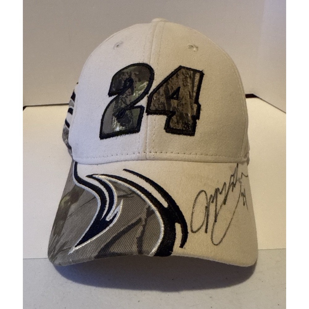 Jeff Gordon Autograph‎ JSA Sticker NASCAR Camo Hat